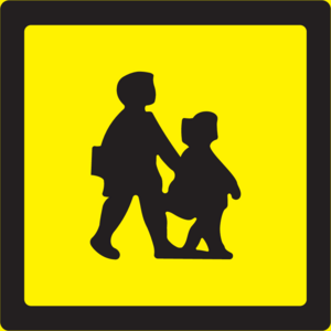 School Bus Warning Sign (UK) Logo