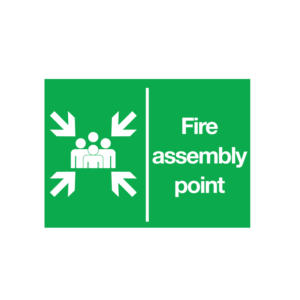 Evacuation Assembly Point A Sign w/ Your Company Logo